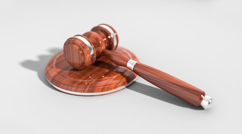 Legal hammer in court
